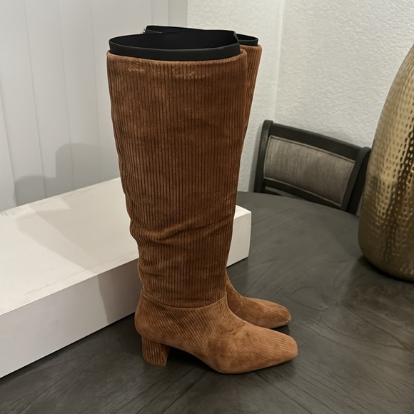 3.1 Phillip Lim Tess Square-Toe Ribbed Suede Tall Boots - Picture 6 of 10